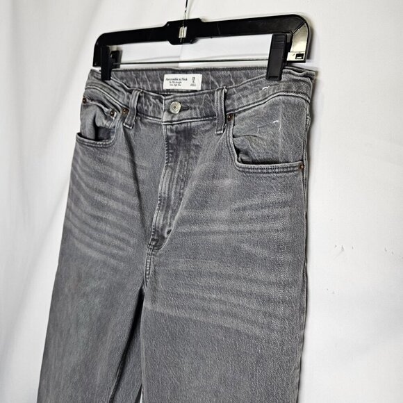 Abercrombie & Fitch‎ Women's 90s Straight Ultra High Rise Jeans 28/6 Long Gray - Picture 7 of 16